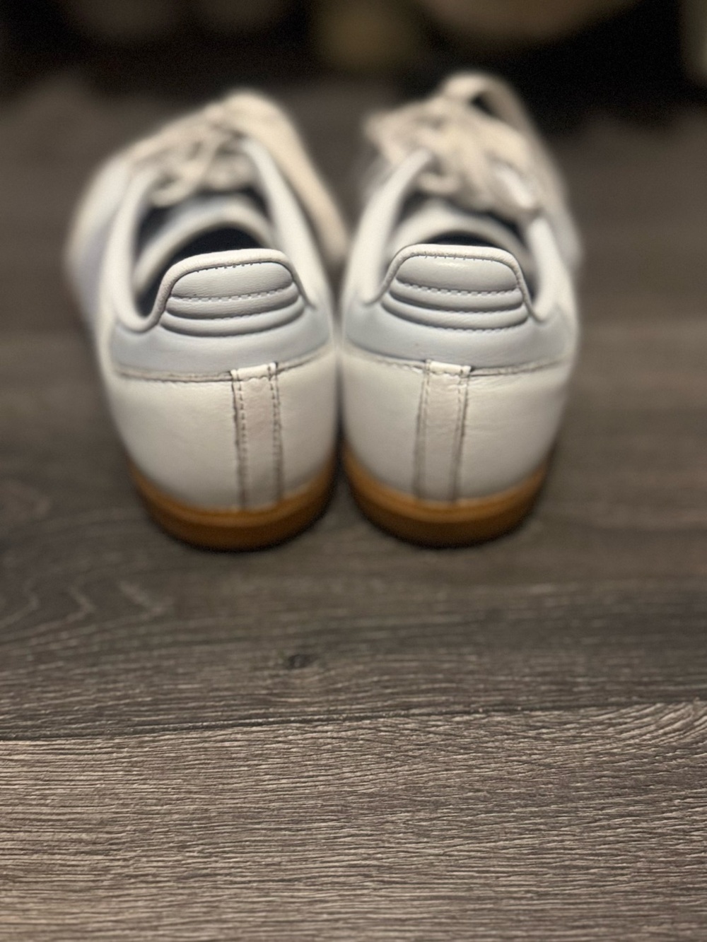 adidas White and Gum-Trim Women’s Samba Sneakers - Picture 4 of 6